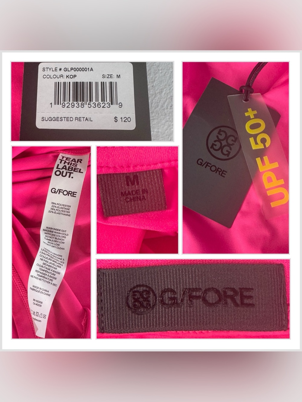 G/FORE Womens Silky Tech Nylon Zip Long Sleeve Golf Polo Size M New - Picture 10 of 15